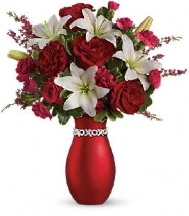 XOXO Bouquet with Red Roses
